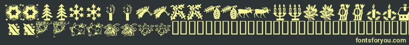 KR Christmas Time 2 Font – Yellow Fonts on Black Background