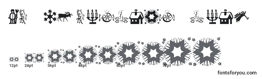 KR Christmas Time 2 Font Sizes