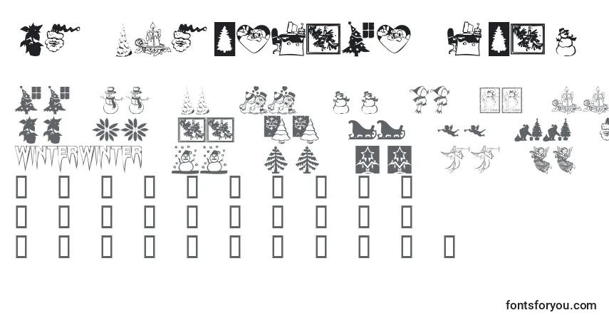 Schriftart KR Christmas Time – Alphabet, Zahlen, spezielle Symbole