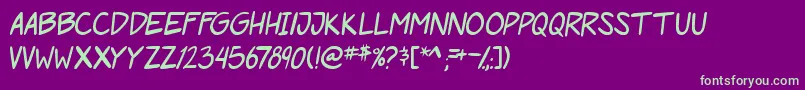 PgRoofRunners Font – Green Fonts on Purple Background