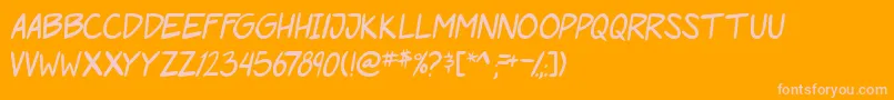 フォントPgRoofRunners – オレンジの背景にピンクのフォント
