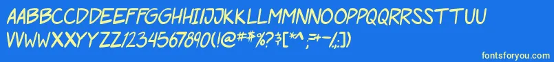 fuente PgRoofRunners – Fuentes Amarillas Sobre Fondo Azul