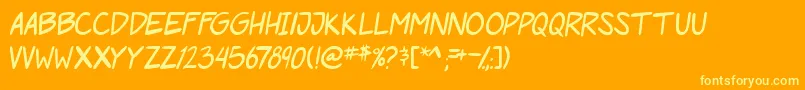 フォントPgRoofRunners – オレンジの背景に黄色の文字