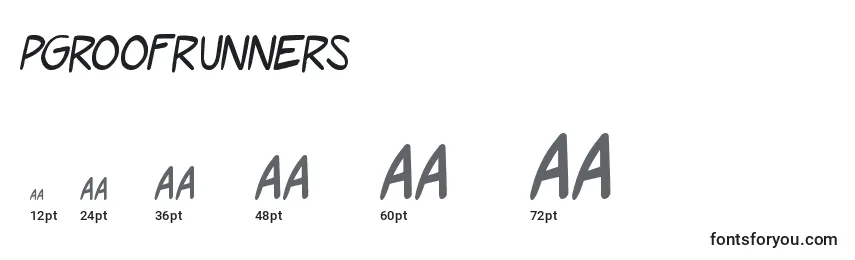 Größen der Schriftart PgRoofRunners