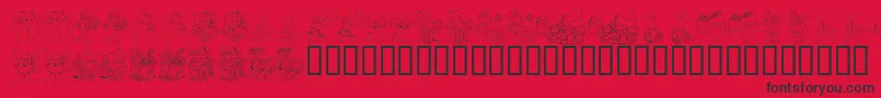 フォントKR Color Me Christmas 2002 – 赤い背景に黒い文字