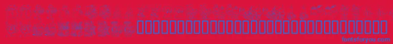 KR Color Me Christmas 2002 Font – Blue Fonts on Red Background