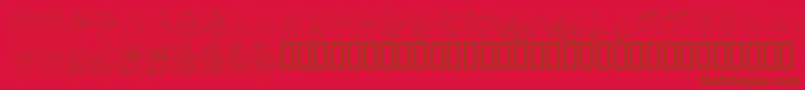 KR Color Me Christmas 2002 Font – Brown Fonts on Red Background