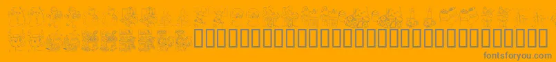 フォントKR Color Me Christmas 2002 – オレンジの背景に灰色の文字