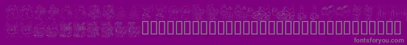 KR Color Me Christmas 2002 Font – Gray Fonts on Purple Background