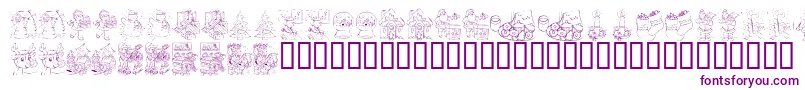 KR Color Me Christmas 2002 Font – Purple Fonts on White Background