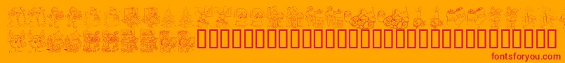 KR Color Me Christmas 2002 Font – Red Fonts on Orange Background