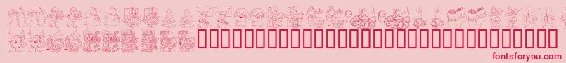 フォントKR Color Me Christmas 2002 – ピンクの背景に赤い文字