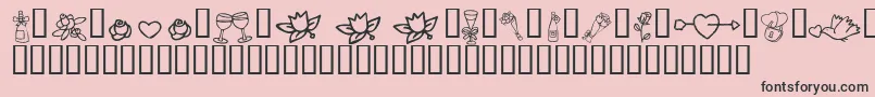 Fonte KR Cuori Divertenti 1 – fontes pretas em um fundo rosa