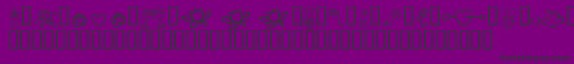 フォントKR Cuori Divertenti 1 – 紫の背景に黒い文字