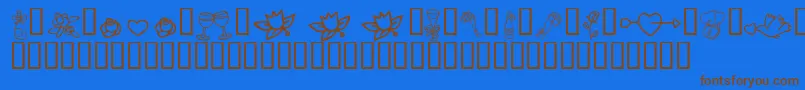 KR Cuori Divertenti 1 Font – Brown Fonts on Blue Background