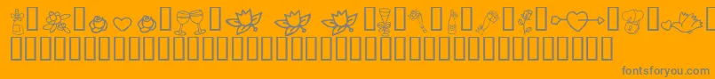 KR Cuori Divertenti 1 Font – Gray Fonts on Orange Background