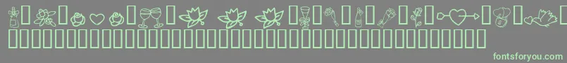Fonte KR Cuori Divertenti 1 – fontes verdes em um fundo cinza