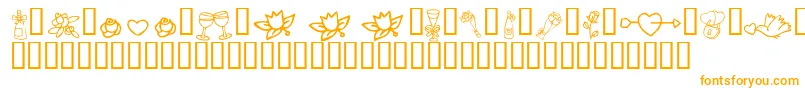 KR Cuori Divertenti 1 Font – Orange Fonts on White Background