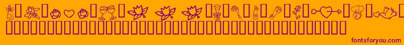 KR Cuori Divertenti 1 Font – Purple Fonts on Orange Background