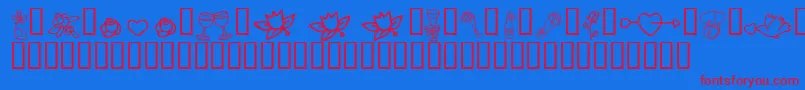 KR Cuori Divertenti 1 Font – Red Fonts on Blue Background