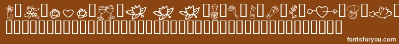 フォントKR Cuori Divertenti 1 – 茶色の背景に白い文字