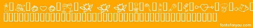 Fonte KR Cuori Divertenti 1 – fontes brancas em um fundo laranja