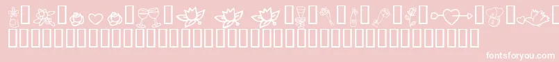 Police KR Cuori Divertenti 1 – polices blanches sur fond rose