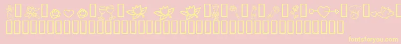 KR Cuori Divertenti 1 Font – Yellow Fonts on Pink Background
