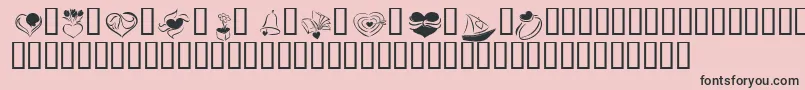 KR Cuori Divertenti 2-Schriftart – Schwarze Schriften auf rosa Hintergrund