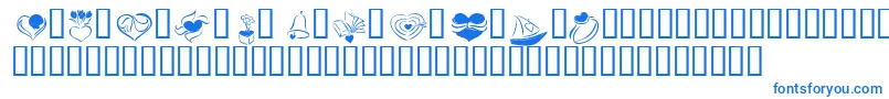 KR Cuori Divertenti 2 Font – Blue Fonts on White Background