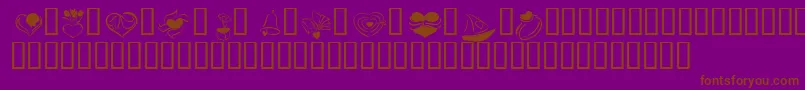 KR Cuori Divertenti 2 Font – Brown Fonts on Purple Background