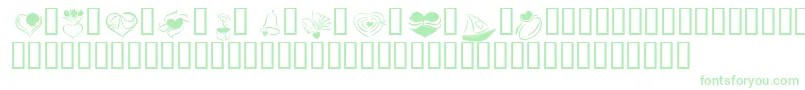 Czcionka KR Cuori Divertenti 2 – zielone czcionki na białym tle