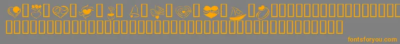 fuente KR Cuori Divertenti 2 – Fuentes Naranjas Sobre Fondo Gris