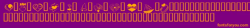 KR Cuori Divertenti 2 Font – Orange Fonts on Purple Background