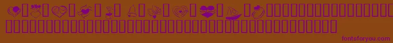 KR Cuori Divertenti 2 Font – Purple Fonts on Brown Background
