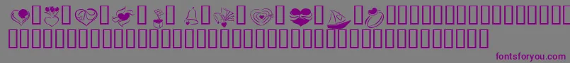 KR Cuori Divertenti 2 Font – Purple Fonts on Gray Background