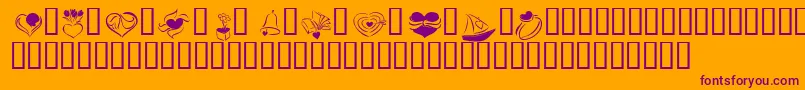 KR Cuori Divertenti 2 Font – Purple Fonts on Orange Background