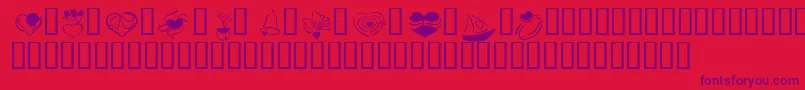 KR Cuori Divertenti 2-fontti – violetit fontit punaisella taustalla