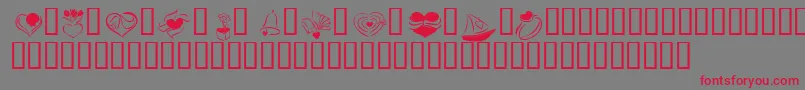 KR Cuori Divertenti 2 Font – Red Fonts on Gray Background
