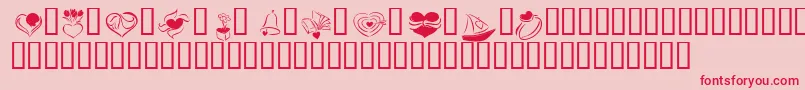 KR Cuori Divertenti 2 Font – Red Fonts on Pink Background