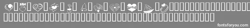 Шрифт KR Cuori Divertenti 2 – белые шрифты на сером фоне