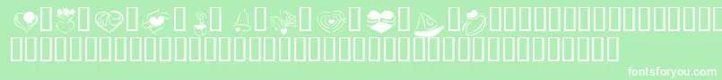 KR Cuori Divertenti 2-fontti – valkoiset fontit vihreällä taustalla