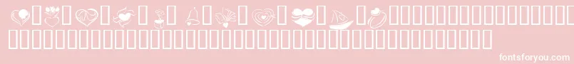 KR Cuori Divertenti 2 Font – White Fonts on Pink Background