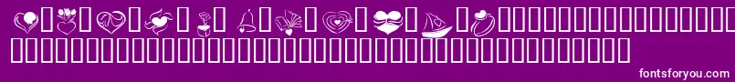Fonte KR Cuori Divertenti 2 – fontes brancas em um fundo violeta