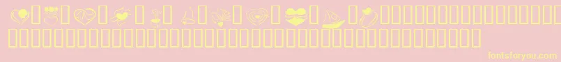 fuente KR Cuori Divertenti 2 – Fuentes Amarillas Sobre Fondo Rosa