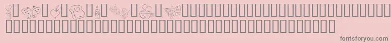 KR Cuori Divertenti 3 Font – Gray Fonts on Pink Background