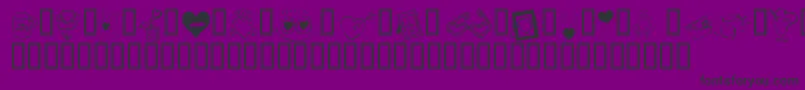 Weitere Informationen zur KR Cuori Divertenti 4-Schriftart KR Cuori Divertenti 4-Schriftart – Schwarze Schriften auf violettem Hintergrund
