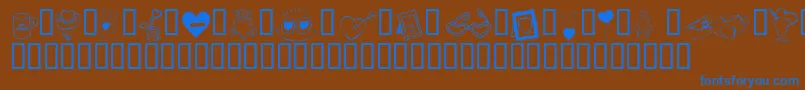 fuente KR Cuori Divertenti 4 – Fuentes Azules Sobre Fondo Marrón