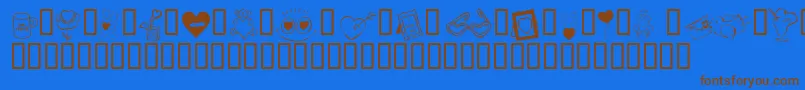 KR Cuori Divertenti 4-fontti – ruskeat fontit sinisellä taustalla