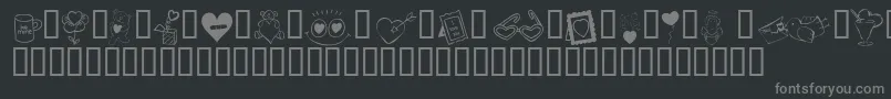 Weitere Informationen zur KR Cuori Divertenti 4-Schriftart KR Cuori Divertenti 4-Schriftart – Graue Schriften auf schwarzem Hintergrund